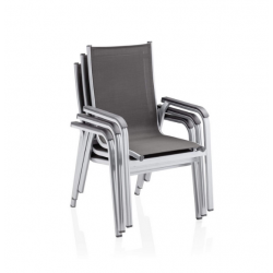 KETTLER krzesło BASIC PLUS srebrno-grafitowe, 301205-0000